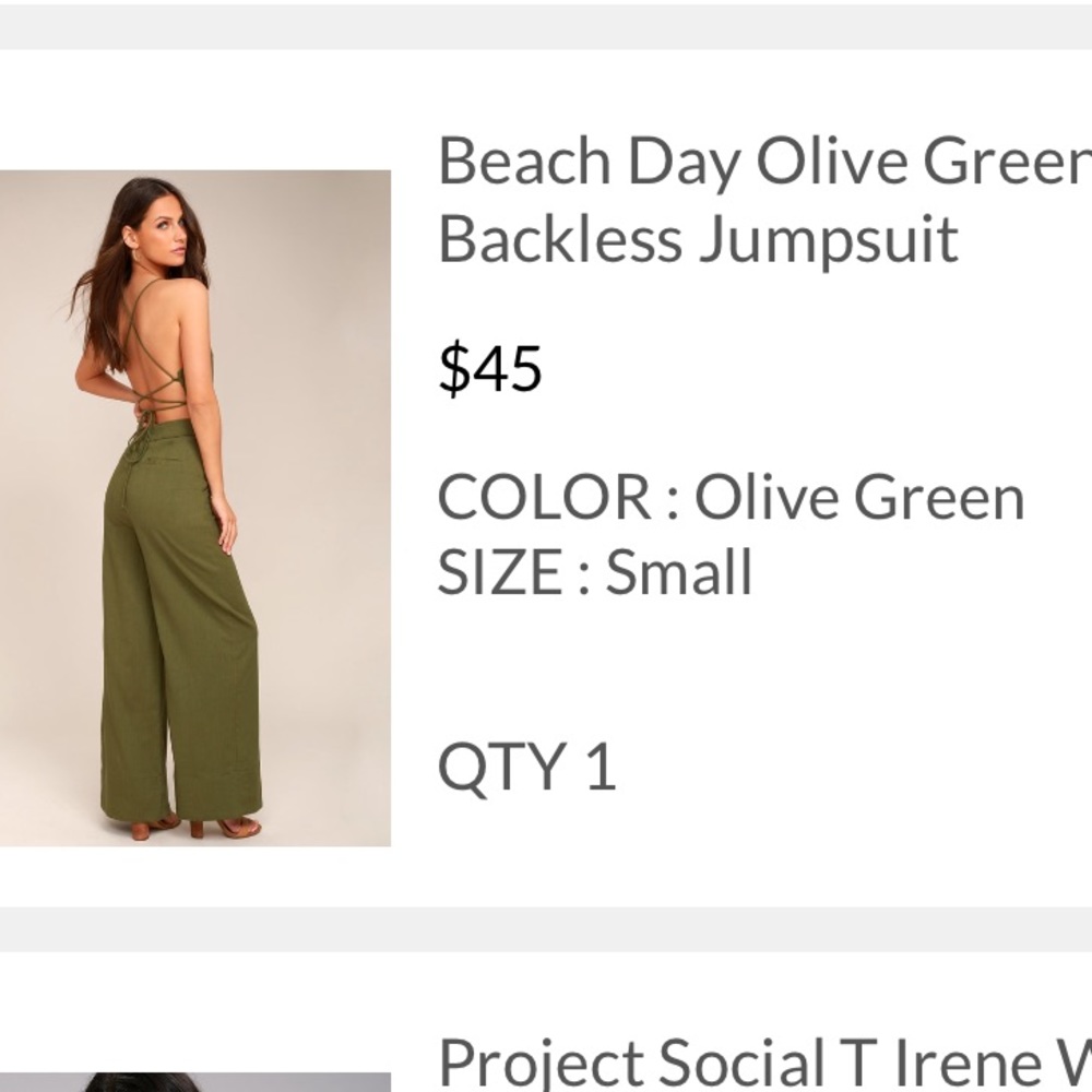 NWT green backless jumpsuit